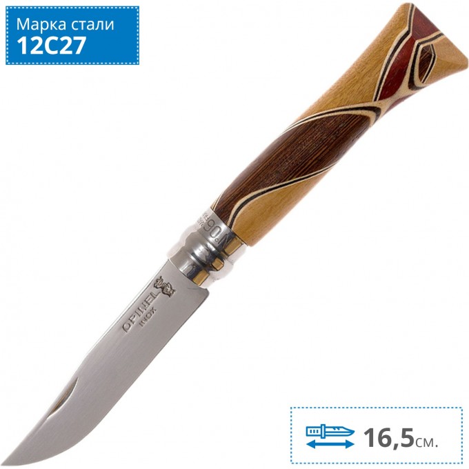 Нож OPINEL №6 CHAPERON, рукоять африканское дерево, футляр 001400 Нож OPINEL №6 CHAPERON, рукоять африканское дерево, футляр 001400
