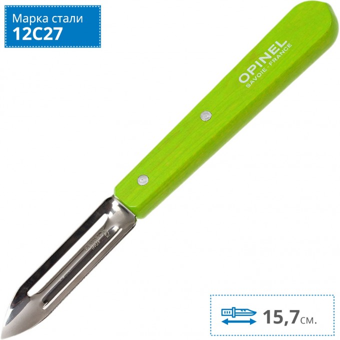 Нож для чистки овощей OPINEL №115, деревянная рукоять, нержавеющая сталь, зеленый, блистер, 001930 Нож для чистки овощей OPINEL №115, деревянная рукоять, нержавеющая сталь, зеленый, блистер, 001930